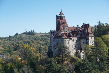Dracula's castle on a sunny autumn day, Bran, Romania.