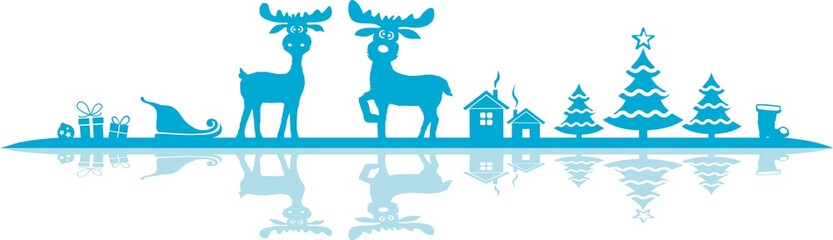 Silhouette Christmas Reindeers
