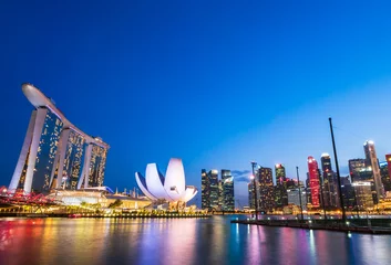 Tuinposter シンガポール　マリーナ・ベイ　夜景 © oben901