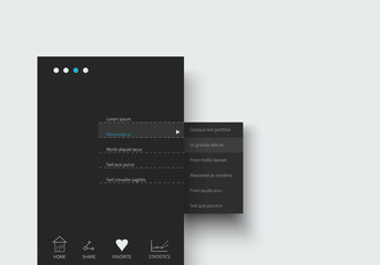 Modern mobile UI, UX, GUI screen. Mobile application menu. Vector illustration.