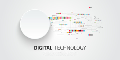 Obraz premium Vector digital technology concept. Abstract background. Vector illustration.