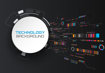 Vector digital technology concept. Abstract background. Vector illustration.