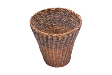 Baskets of paper tubes for storage brown color