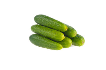 green cucumbers isolated on white background