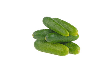 green cucumbers isolated on white background