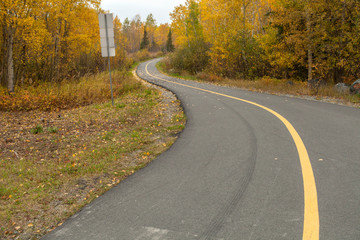bicycle path in the fall