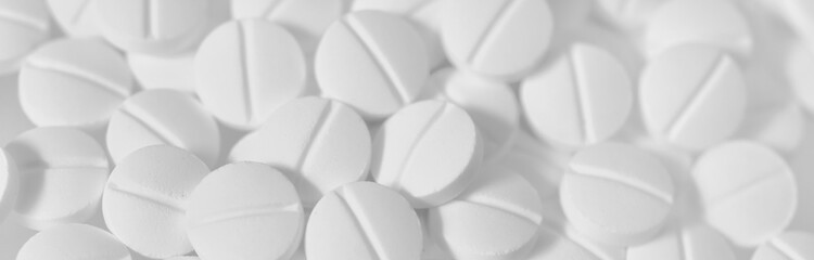 White pills on white background,Healthcare and medicine