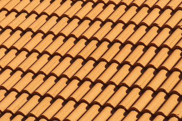 Red tiles roof texture architecture background,