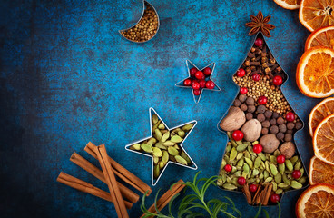 Winter concept with Christmas spices