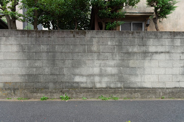 street wall background ,Industrial background, empty grunge urban street with warehouse brick wall