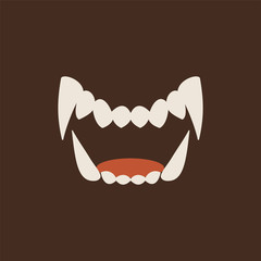 White Fang icon isolated on neutral background.