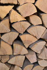 chopped wood prepared for winter