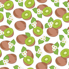 Kiwi. Tropical fruit. Background, wallpaper, texture. Seamless. Sketch.