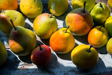 Ripe fresh yellow pears