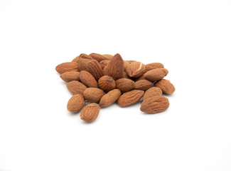 almond nuts isolated on white background close up
