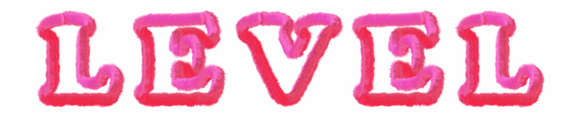 Fototapeta premium Level - clear pink text written on white background