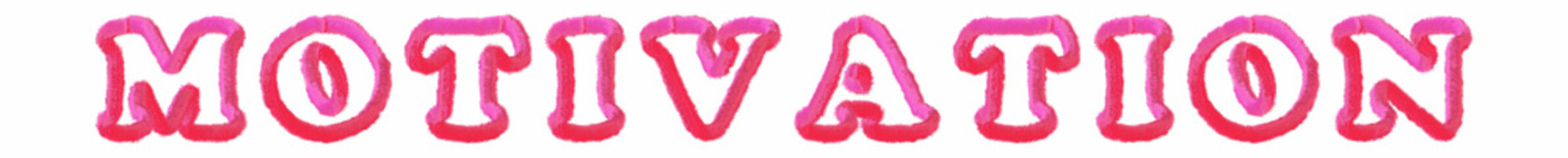 Motivation - clear pink text written on white background