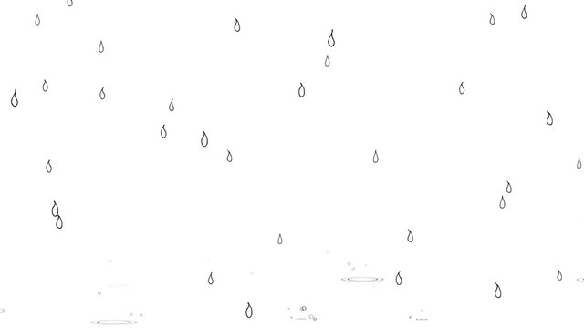 手書きアニメーション風の雨_白