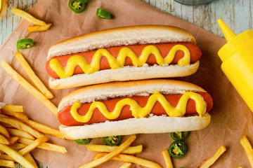 French fries and hot dogs