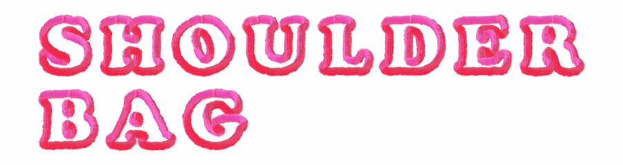Shoulder Bag - clear pink text written on white background