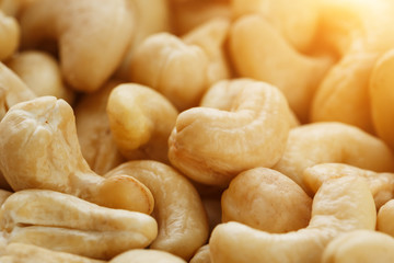 Organic Cashew with no shell on a background