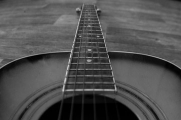 detail of a guitar