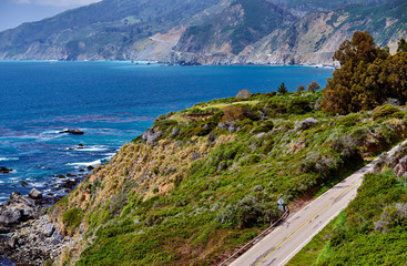 Highway 1 on the pacific coast, California, USA.