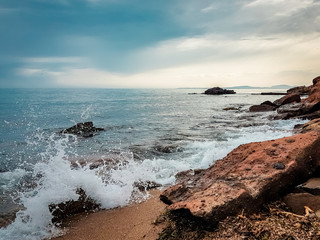 Meer Küste Wolken Harmonie Balance Ruhe Entspannung