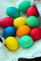 Fototapeta na wymiar Paschal Colorful Easter Eggs
