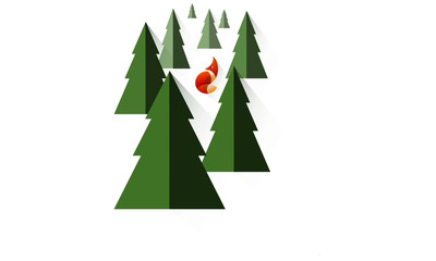 Golden ratio Fox in the woods.