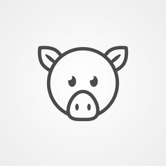 Pig vector icon sign symbol