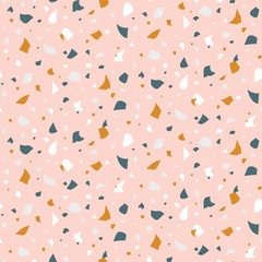 Abstract colorful seamless pattern in terrazzo style.Vector design template for wallpaper, backdrop, fabric, textile, etc.