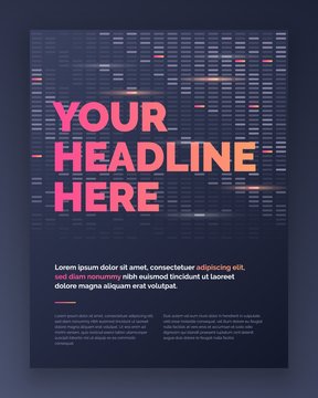 Brochure Layout template design in techno style, cover design background.