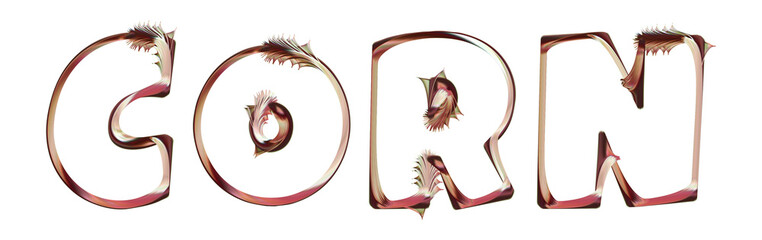 Corn - artistic text written on white background
