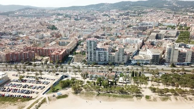 Aerial view of landscape of Mataro in the Spain.