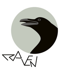 crow raven vector illustration profile