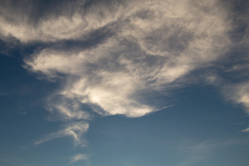 Naklejka na ściany i meble Deep blue sky and white cloud background. 