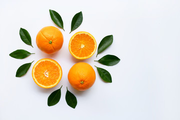 Fresh orange citrus fruit isolated.
