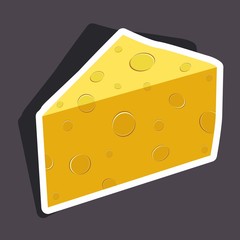 Vector illustration of a cartoon stickers of cheese