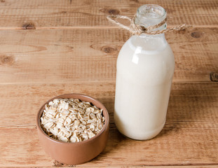 vegan milk and oatmeal