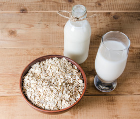 vegan milk and oatmeal