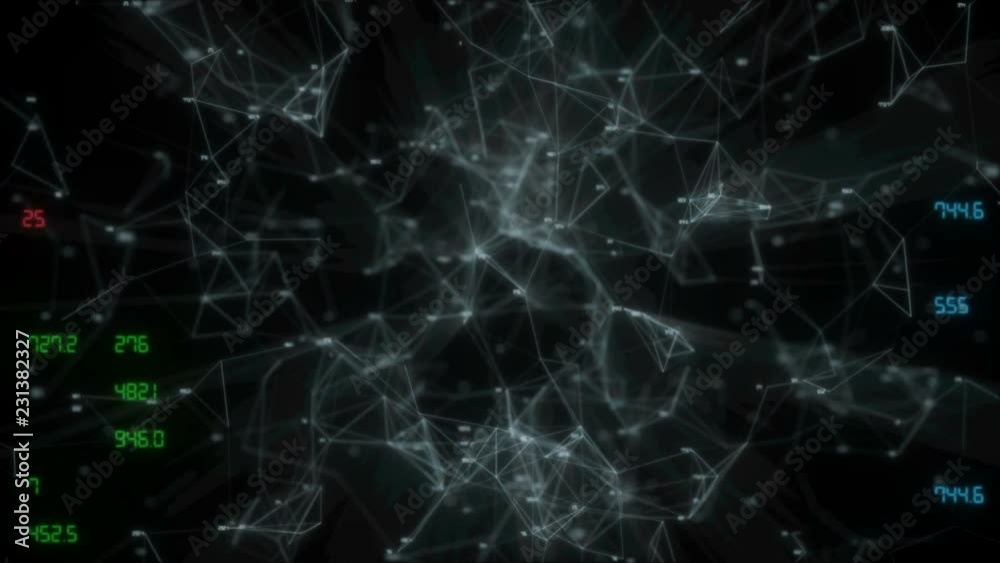 Poster rotating information structure. depth of field. flat numbers on the background of the information st