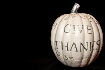 white pumpkin Give Thanks 