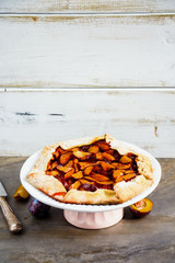 Fresh plum pie