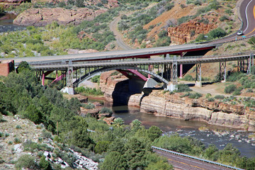 Landscape Mountain View of Pinto Creek Bridge Tonto Basin  off Interstate Arizona Route 60