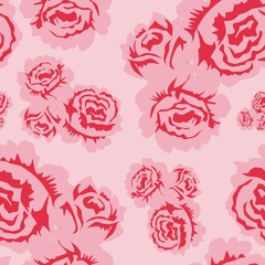 Vector illustration seamless pattern with flowers rose
