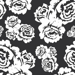 Vector illustration seamless pattern with flowers rose
