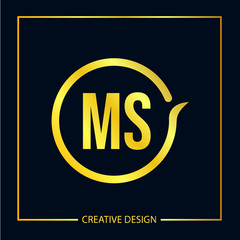 Initial Letter MS Logo Template Design Vector Illustration