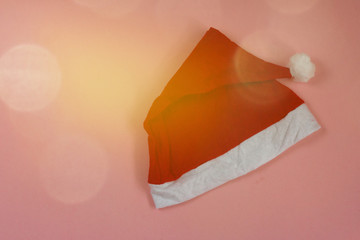 bright christmas template background with santa's hat