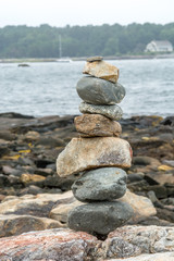 Inukshuk on Portsmouth, Neww Hampshire Shore